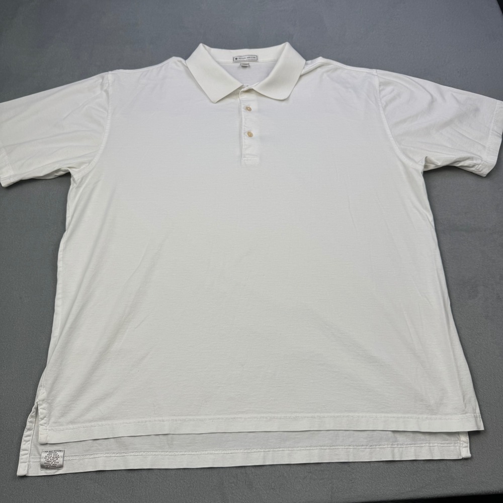 Peter Millar Polo Shirt Mens XL White Golf Audubon Country Club Cotton Jersey
